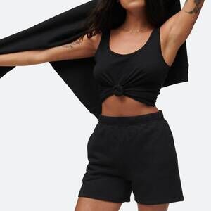 NEW MATE fleece pocket short in black